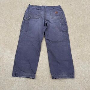 CARHARTT BLUE DENIM CARPENTER PANTS - 38 X 32